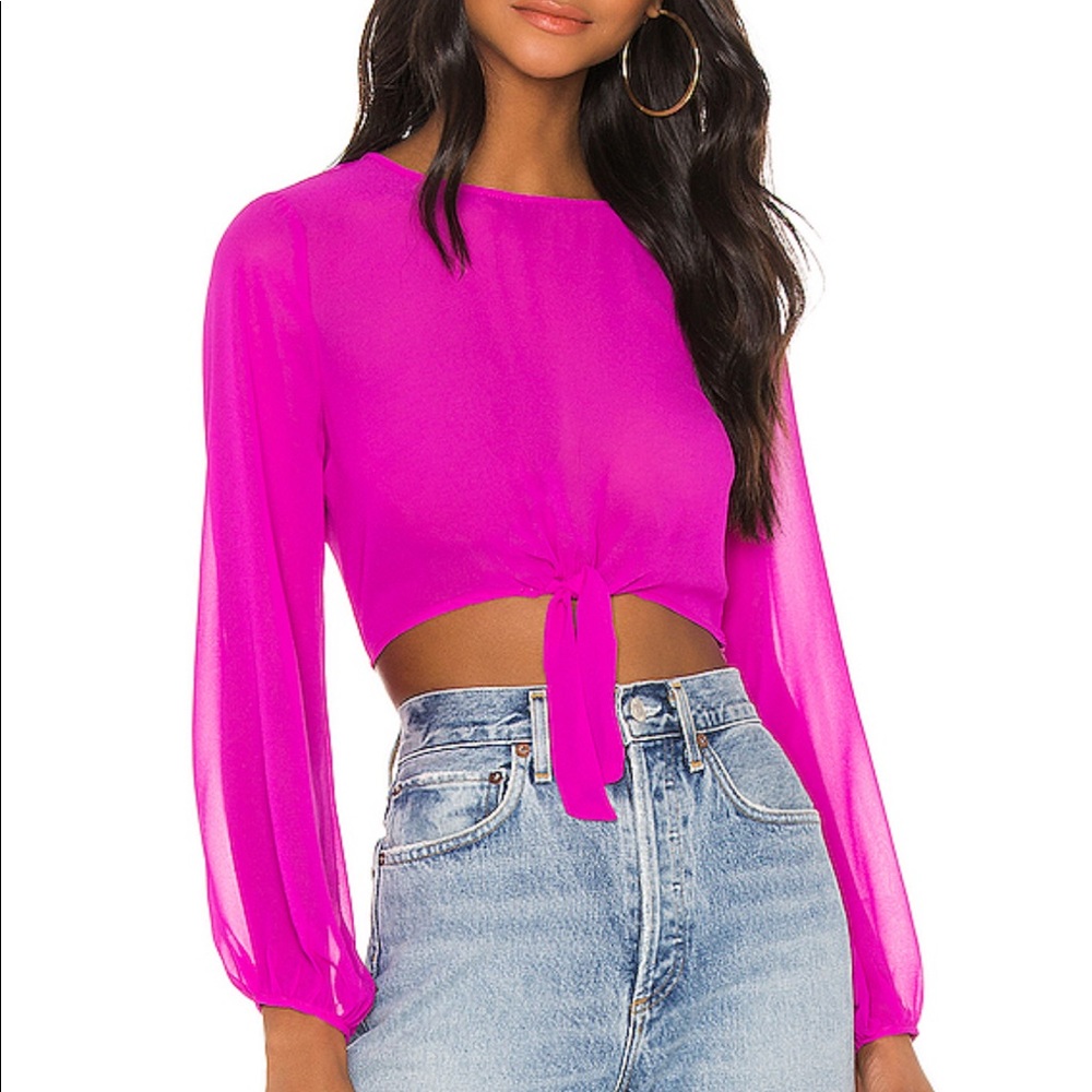 Super down Revolve sheer crop top